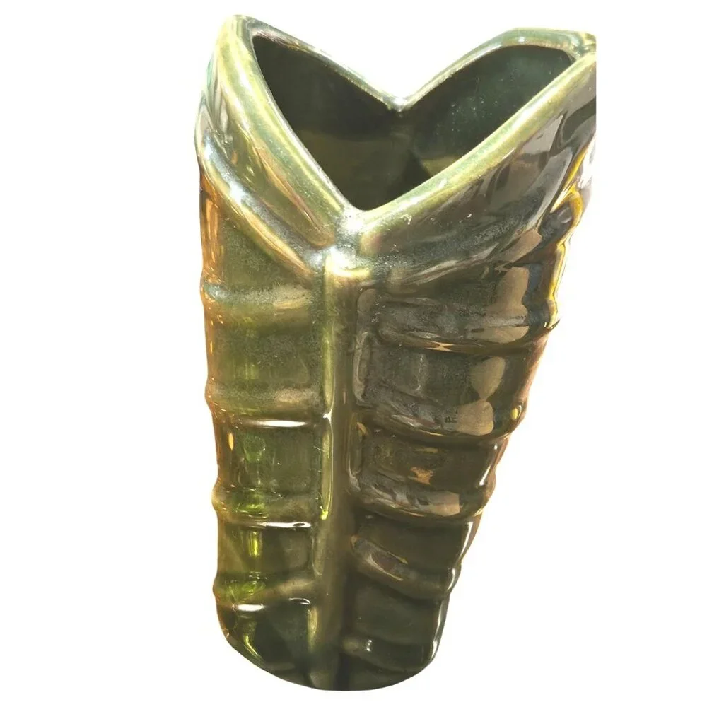3 Green Decore Brass Gosling Figurine Pier 1 Glass‎ Bottle Asian Ceramic Vase